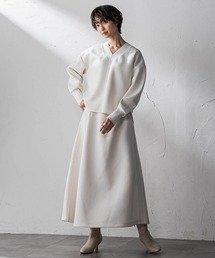 MAYSON GREY（メイソングレイ）の「軽量ボンディングスカートセットアップ≪洗濯機で洗える≫（ワンピース）」