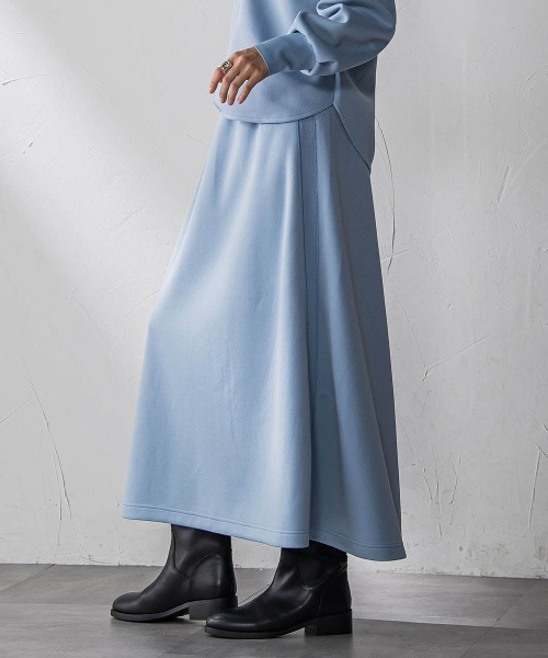 MAYSON GREY（メイソングレイ）の「軽量ボンディングスカートセットアップ≪洗濯機で洗える≫（ワンピース・レディース・オフホワイト/ブルー/ネイビー・M）」の4枚目の写真