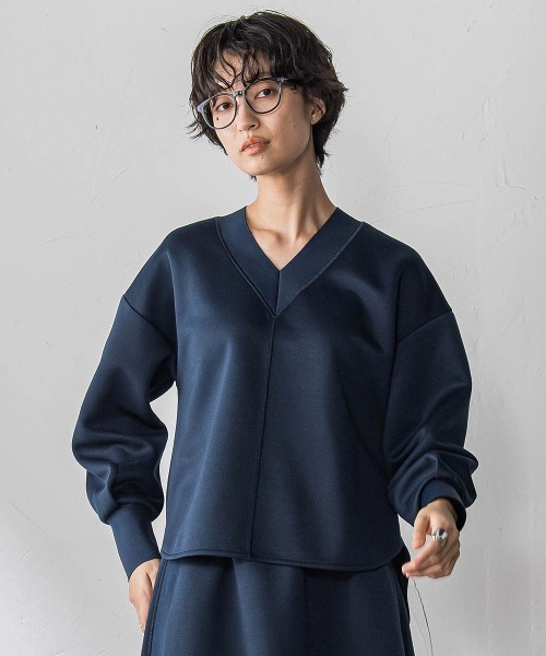 MAYSON GREY（メイソングレイ）の「軽量ボンディングスカートセットアップ≪洗濯機で洗える≫（ワンピース・レディース・オフホワイト/ブルー/ネイビー・M）」の9枚目の写真