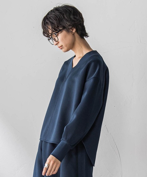 MAYSON GREY（メイソングレイ）の「軽量ボンディングスカートセットアップ≪洗濯機で洗える≫（ワンピース・レディース・オフホワイト/ブルー/ネイビー・M）」の10枚目の写真