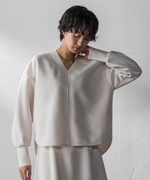 MAYSON GREY（メイソングレイ）の「軽量ボンディングスカートセットアップ≪洗濯機で洗える≫（ワンピース・レディース・オフホワイト/ブルー/ネイビー・M）」の17枚目の写真