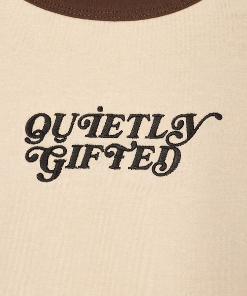 G.V.G.V.(ジーヴィージーヴィー)の「EMBROIDERY RINGER TEE(Tシャツ/カットソー・レディース・ネイビー/ベージュ/ホワイト・ONE SIZE)」の4枚目の写真