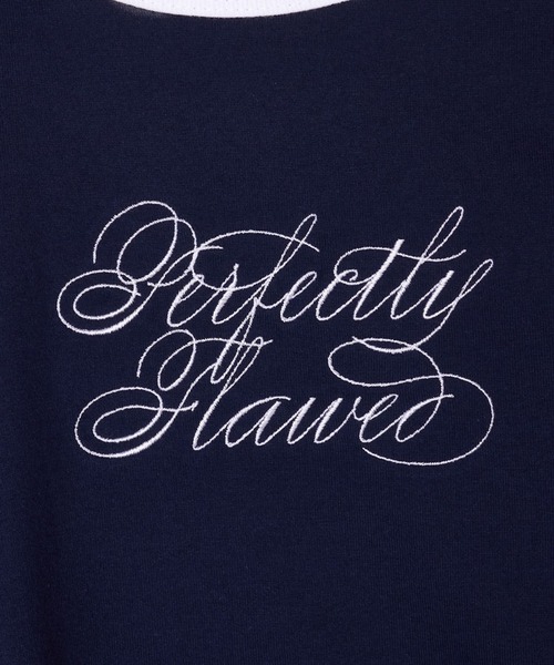 G.V.G.V.(ジーヴィージーヴィー)の「EMBROIDERY RINGER TEE(Tシャツ/カットソー・レディース・ネイビー/ベージュ/ホワイト・ONE SIZE)」の6枚目の写真