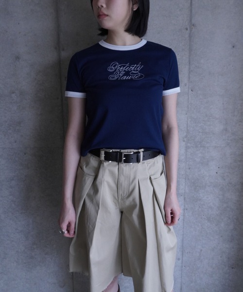 G.V.G.V.(ジーヴィージーヴィー)の「EMBROIDERY RINGER TEE(Tシャツ/カットソー・レディース・ネイビー/ベージュ/ホワイト・ONE SIZE)」の20枚目の写真