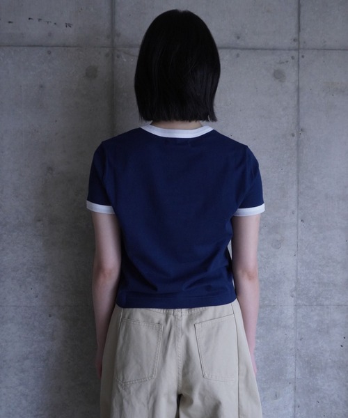 G.V.G.V.(ジーヴィージーヴィー)の「EMBROIDERY RINGER TEE(Tシャツ/カットソー・レディース・ネイビー/ベージュ/ホワイト・ONE SIZE)」の19枚目の写真