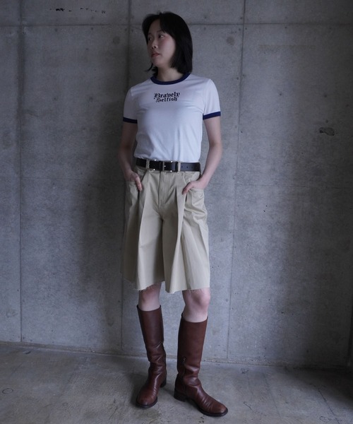 G.V.G.V.(ジーヴィージーヴィー)の「EMBROIDERY RINGER TEE(Tシャツ/カットソー・レディース・ネイビー/ベージュ/ホワイト・ONE SIZE)」の16枚目の写真