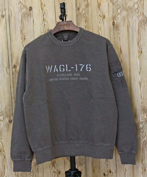 AVIREX(アヴィレックス)の「FADED MIL.POCKET CREWNECK SWEAT(スウェット・メンズ・チャコールグレー/ブルーグレー/ライトグレー/バーガンディー・M/XL/XXL/L)」の5枚目の写真