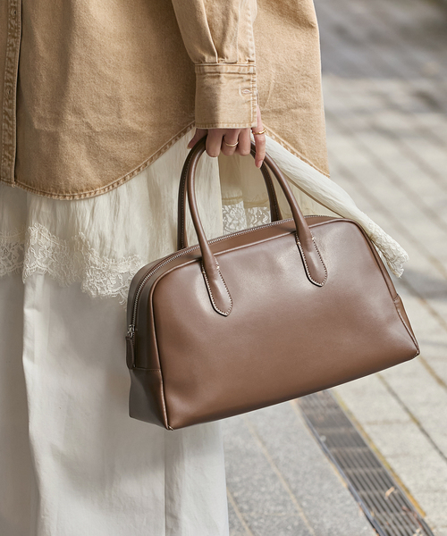 NOTHING WRITTEN（ナッシングリトゥン）の「【NOTHING WRITTEN/ナッシングリトゥン】CLASSIC GOLF BAG（ハンドバッグ・レディース・ブラウン系その他/ブラック・FREE）」の2枚目の写真