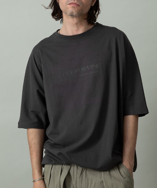 EGO TRIPPING(エゴトリッピング)の「mt10248- KITE TEE frocky フロッキープリントTシャツ(666653)(Tシャツ/カットソー・メンズ・杢グレー/ブラック/ホワイト/チャコール・48/46)」の5枚目の写真