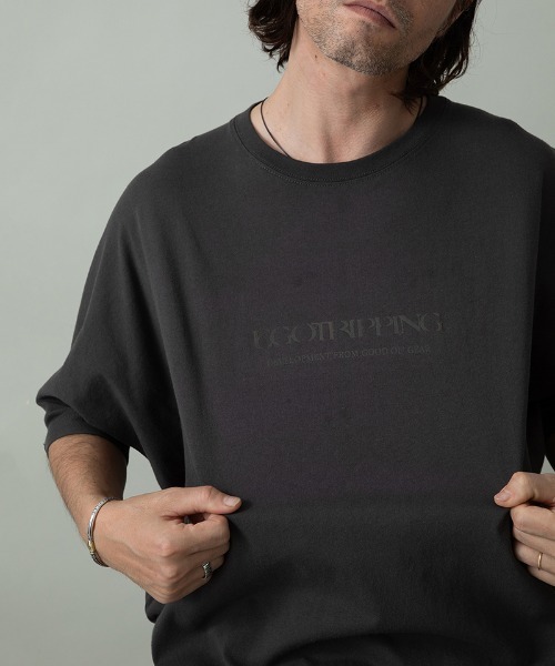 EGO TRIPPING(エゴトリッピング)の「mt10248- KITE TEE frocky フロッキープリントTシャツ(666653)(Tシャツ/カットソー・メンズ・杢グレー/ブラック/ホワイト/チャコール・48/46)」の6枚目の写真