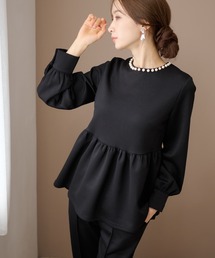 Lace Ladies（レースレディース）の「クルーネック パール ペプラム ジャージー セットアップ（セットアップ）」