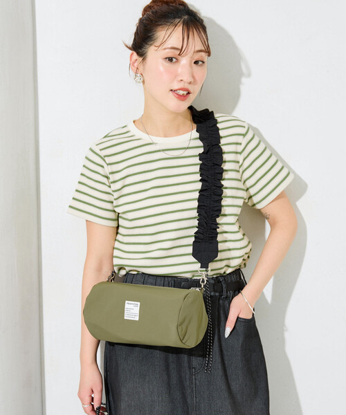 FREAK'S STORE（フリークスストア）の「限定展開　FREAK'S STORE クシュクシュ ショルダー 楕円 バッグ（ショルダーバッグ・レディース・オリーブ/ブラック/ベージュ・ONE SIZE）」の6枚目の写真