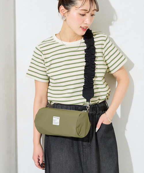 FREAK'S STORE（フリークスストア）の「限定展開　FREAK'S STORE クシュクシュ ショルダー 楕円 バッグ（ショルダーバッグ・レディース・オリーブ/ブラック/ベージュ・ONE SIZE）」の5枚目の写真