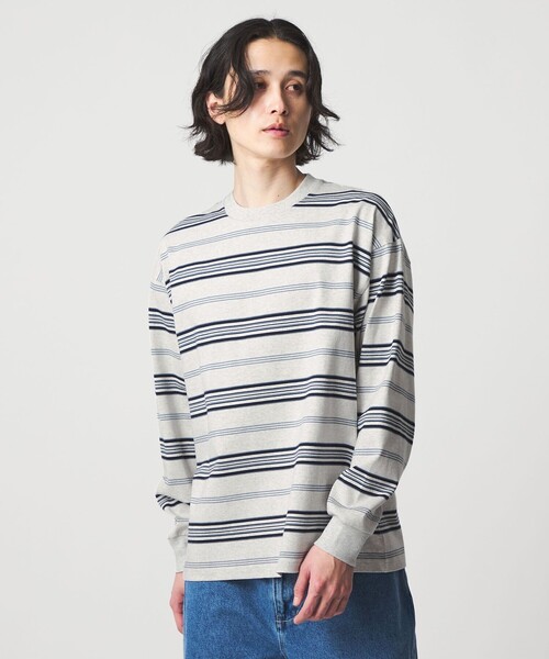 A DAY IN THE LIFE UNITED ARROWS(アデイインザライフユナイテッドアローズ)の「USAコットン ボーダー リラックスカットソー<A DAY IN THE LIFE>(Tシャツ/カットソー・メンズ・ライトグレー/ブラック・M/L)」の3枚目の写真