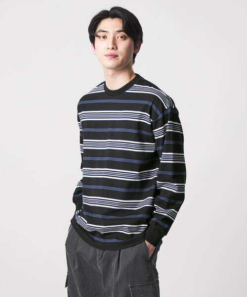 A DAY IN THE LIFE UNITED ARROWS(アデイインザライフユナイテッドアローズ)の「USAコットン ボーダー リラックスカットソー<A DAY IN THE LIFE>(Tシャツ/カットソー・メンズ・ライトグレー/ブラック・M/L)」の6枚目の写真