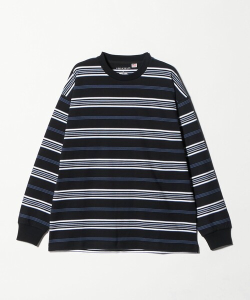 A DAY IN THE LIFE UNITED ARROWS(アデイインザライフユナイテッドアローズ)の「USAコットン ボーダー リラックスカットソー<A DAY IN THE LIFE>(Tシャツ/カットソー・メンズ・ライトグレー/ブラック・M/L)」の12枚目の写真