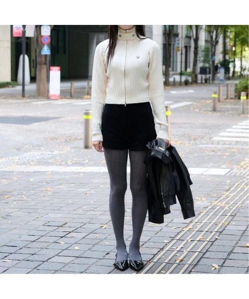 codegraphy（コードグラフィー）の「Drivers Neck Buttan Zip Knit（ニット/セーター・レディース・スカイブルー/White/Black・フリー）」の5枚目の写真