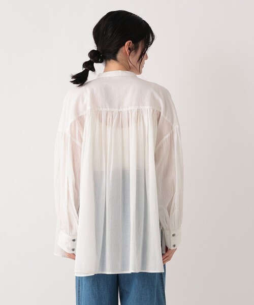 Afternoon Tea(アフタヌーンティー)の「インド綿ボイルバンドブラウス(シャツ/ブラウス・レディース・ライトブルー/イエロー/オフホワイト・MEDIUM)」の6枚目の写真