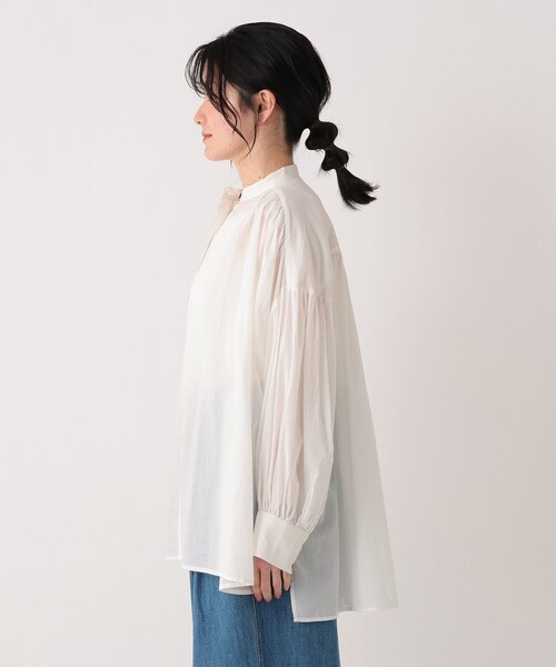 Afternoon Tea(アフタヌーンティー)の「インド綿ボイルバンドブラウス(シャツ/ブラウス・レディース・ライトブルー/イエロー/オフホワイト・MEDIUM)」の7枚目の写真