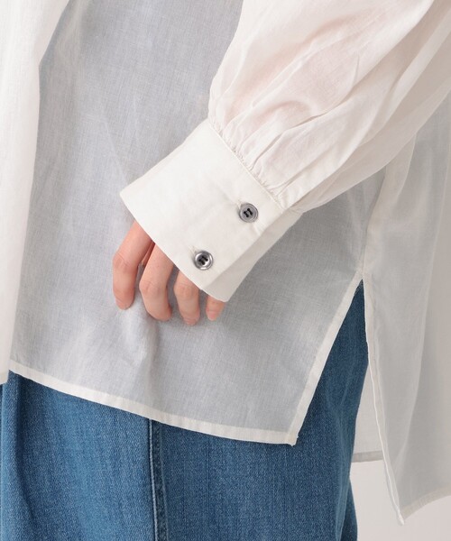 Afternoon Tea(アフタヌーンティー)の「インド綿ボイルバンドブラウス(シャツ/ブラウス・レディース・ライトブルー/イエロー/オフホワイト・MEDIUM)」の9枚目の写真