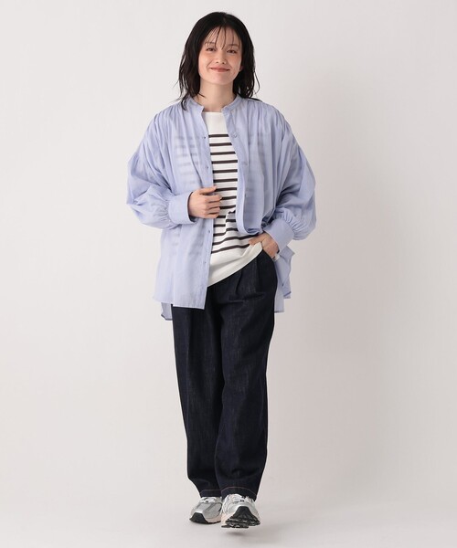 Afternoon Tea(アフタヌーンティー)の「インド綿ボイルバンドブラウス(シャツ/ブラウス・レディース・ライトブルー/イエロー/オフホワイト・MEDIUM)」の11枚目の写真