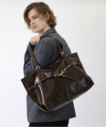 neos（ネオス）の「【neos】フェイクレザー ベルトデザイン トートバッグ メンズ レディース 大容量 A4対応（トートバッグ）」