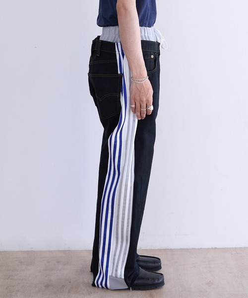 DISCOVERED(ディスカバード)の「DISCOVERED "newsed" Docking Layered Track Denim Pants(デニムパンツ・メンズ・その他2/その他1・FREE)」の4枚目の写真