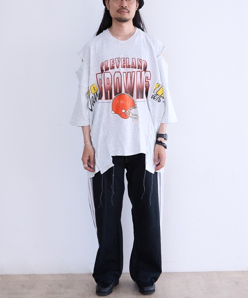 DISCOVERED(ディスカバード)の「DISCOVERED "newsed" Docking Layered Track Denim Pants(デニムパンツ・メンズ・その他2/その他1・FREE)」の6枚目の写真