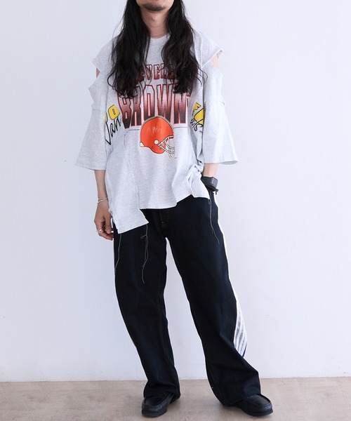 DISCOVERED(ディスカバード)の「DISCOVERED "newsed" Docking Layered Track Denim Pants(デニムパンツ・メンズ・その他2/その他1・FREE)」の8枚目の写真