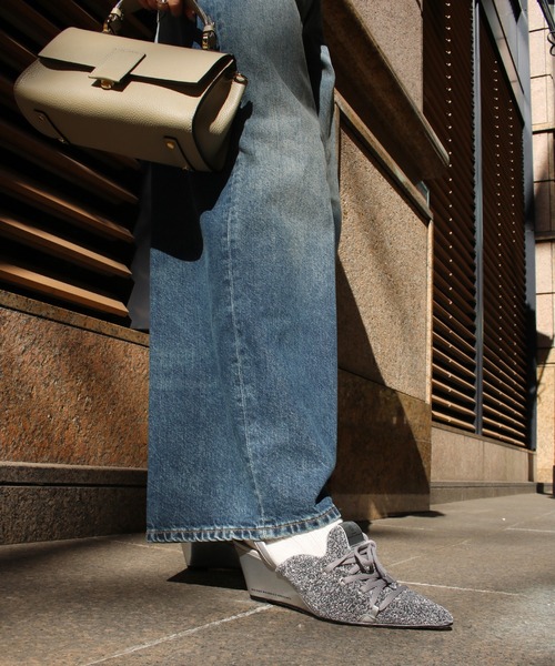 Scrap Book（スクラップブック）の「【MAISON MAVERICK PRESENTS】Knit Lace-Up Sneaker Wedges（パンプス・レディース・ベージュ/ブラック/シルバー・L/M）」の7枚目の写真