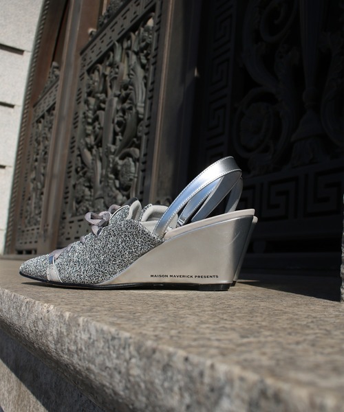 Scrap Book（スクラップブック）の「【MAISON MAVERICK PRESENTS】Knit Lace-Up Sneaker Wedges（パンプス・レディース・ベージュ/ブラック/シルバー・L/M）」の11枚目の写真