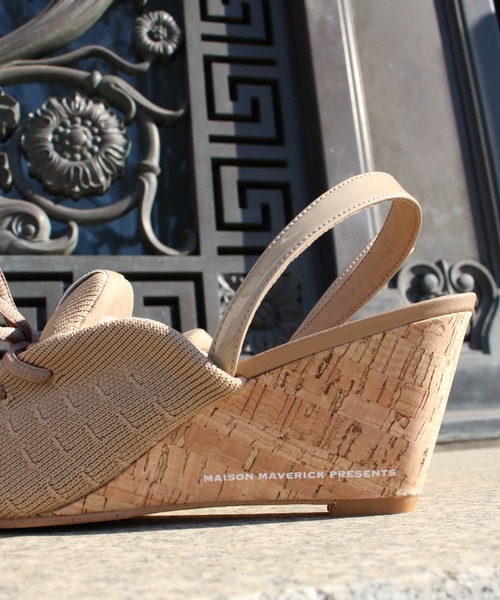 Scrap Book（スクラップブック）の「【MAISON MAVERICK PRESENTS】Knit Lace-Up Sneaker Wedges（パンプス・レディース・ベージュ/ブラック/シルバー・L/M）」の14枚目の写真