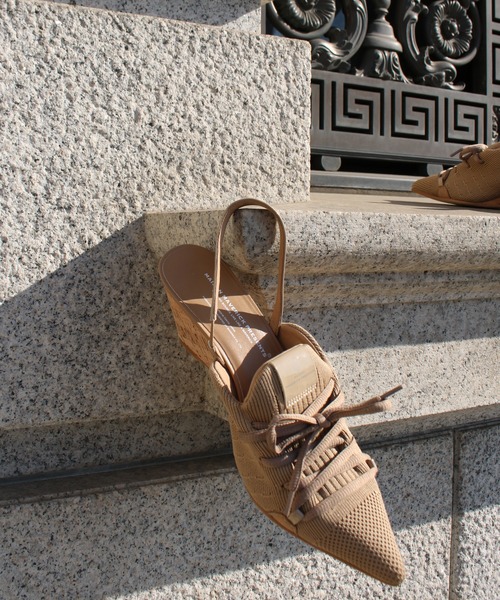 Scrap Book（スクラップブック）の「【MAISON MAVERICK PRESENTS】Knit Lace-Up Sneaker Wedges（パンプス・レディース・ベージュ/ブラック/シルバー・L/M）」の13枚目の写真