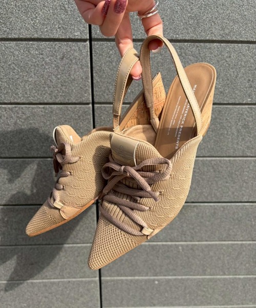 Scrap Book（スクラップブック）の「【MAISON MAVERICK PRESENTS】Knit Lace-Up Sneaker Wedges（パンプス・レディース・ベージュ/ブラック/シルバー・L/M）」の19枚目の写真