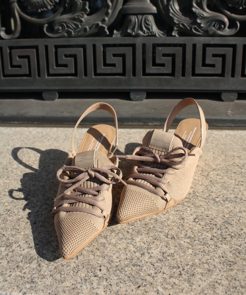 Scrap Book（スクラップブック）の「【MAISON MAVERICK PRESENTS】Knit Lace-Up Sneaker Wedges（パンプス・レディース・ベージュ/ブラック/シルバー・L/M）」の21枚目の写真