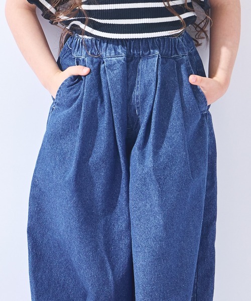 ever closet(エバークローゼット)の「はくだけ今っぽい コクーンデニムパンツ(デニムパンツ・キッズ・ブルー/グレー/ホワイト/サックスブルー・90cm/100cm/110cm/120cm/130cm/140cm/150cm)」の12枚目の写真