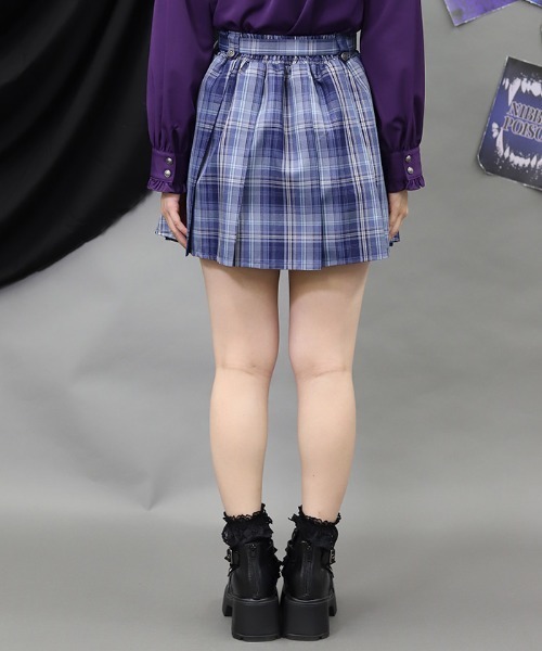 NIBBLE POISON(ニブルポイズン)の「ベルト付プリーツミニSK(スカート・レディース・ブラック/パープル/グリーン・MEDIUM)」の10枚目の写真