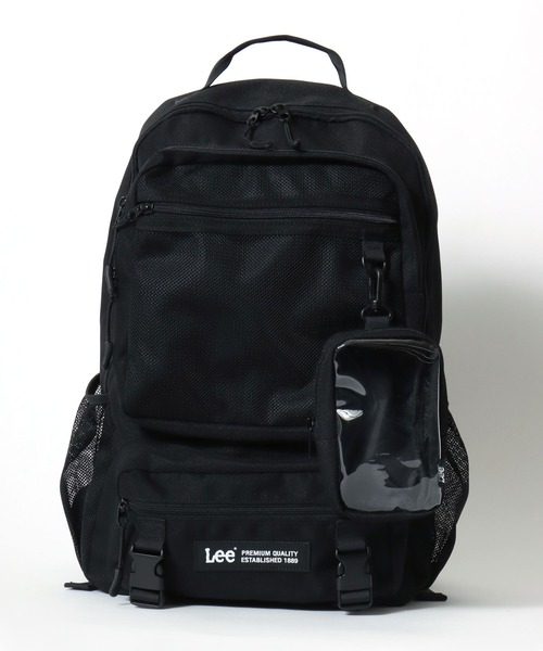 Lee（リー）の「Lee（リー）撥水ポリエステル バックパック ポーチ付き/リュックサック A4 PC収納 メンズ レディース 通学 通勤（バックパック/リュック・メンズ・ブラック・FREE）」の19枚目の写真
