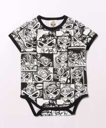 HYSTERIC MINI | Catch the moment monotone総柄 半袖ロンパース(ロンパース)