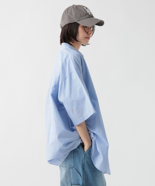 GEORGE'S(ジョージズ)の「マルチストライプシャツ(シャツ/ブラウス・メンズ・ブラック/サックスブルー・MEDIUM/LARGE)」の20枚目の写真