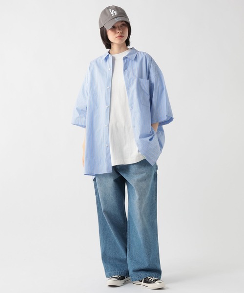 GEORGE'S(ジョージズ)の「マルチストライプシャツ(シャツ/ブラウス・メンズ・ブラック/サックスブルー・MEDIUM/LARGE)」の16枚目の写真