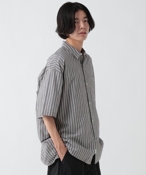 GEORGE'S(ジョージズ)の「マルチストライプシャツ(シャツ/ブラウス・メンズ・ブラック/サックスブルー・MEDIUM/LARGE)」の10枚目の写真
