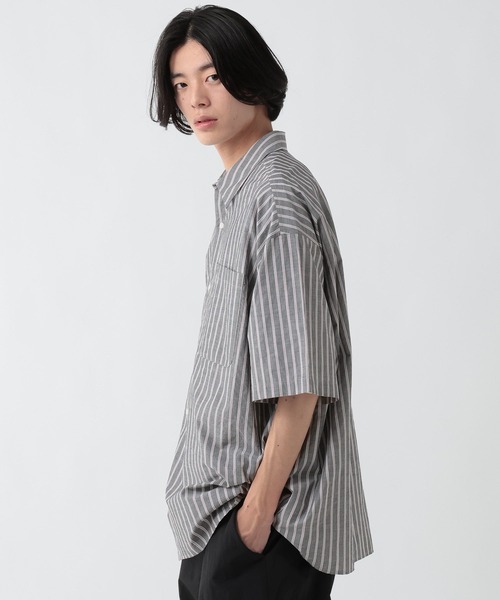 GEORGE'S(ジョージズ)の「マルチストライプシャツ(シャツ/ブラウス・メンズ・ブラック/サックスブルー・MEDIUM/LARGE)」の12枚目の写真