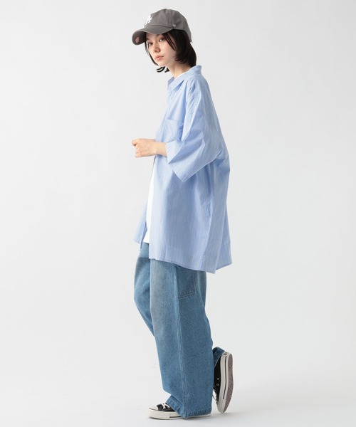 GEORGE'S(ジョージズ)の「マルチストライプシャツ(シャツ/ブラウス・メンズ・ブラック/サックスブルー・MEDIUM/LARGE)」の17枚目の写真