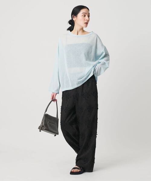 BEAUTY&YOUTH UNITED ARROWS（ビューティーアンドユースユナイテッドアローズ）の「セルロースナイロン エンブロイダリー イージーパンツ（その他パンツ・レディース・ブラック/オフホワイト・S/M）」の9枚目の写真