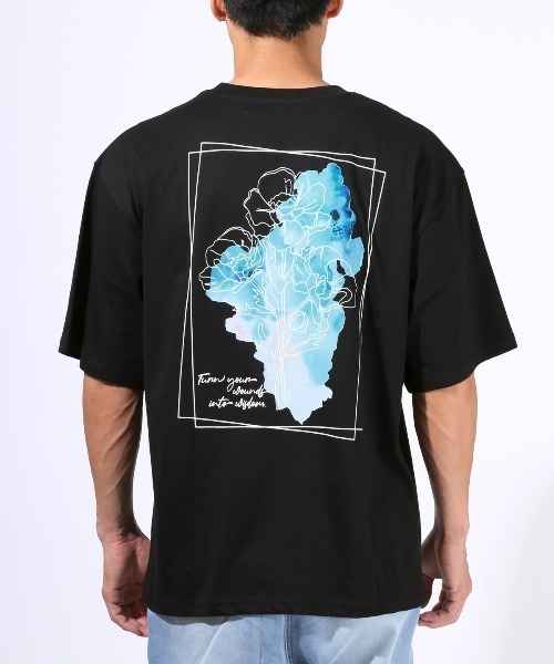 LUXSTYLE(ラグスタイル)の「フラワーバックプリントTシャツ(Tシャツ/カットソー・メンズ・ホワイト系その他/ホワイト/ホワイト系その他2/ブラック系その他/ブラック系その他2/ブラック・M/L)」の7枚目の写真