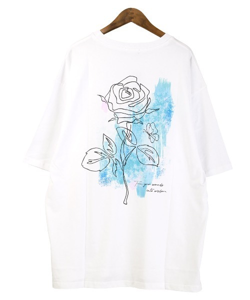 LUXSTYLE(ラグスタイル)の「フラワーバックプリントTシャツ(Tシャツ/カットソー・メンズ・ホワイト系その他/ホワイト/ホワイト系その他2/ブラック系その他/ブラック系その他2/ブラック・M/L)」の9枚目の写真