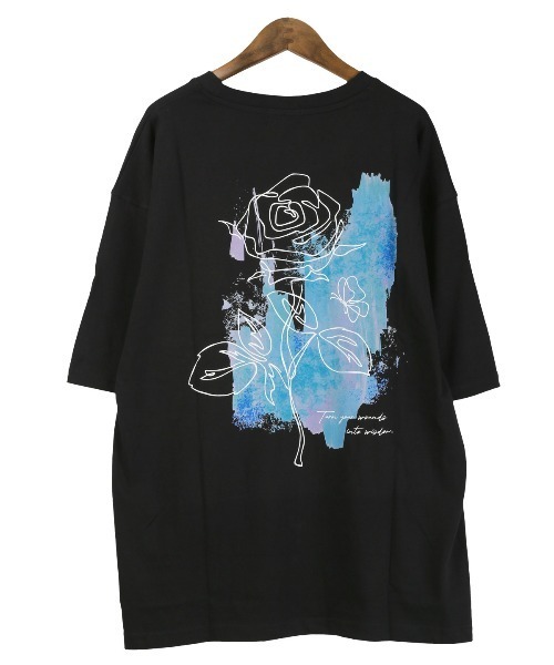 LUXSTYLE(ラグスタイル)の「フラワーバックプリントTシャツ(Tシャツ/カットソー・メンズ・ホワイト系その他/ホワイト/ホワイト系その他2/ブラック系その他/ブラック系その他2/ブラック・M/L)」の11枚目の写真