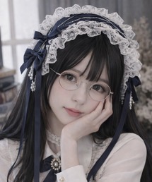 almo（アルモ）の「【Bls】【ZA】【Bling Leads】編み上げレース ヘッドドレス(BL)（その他ヘアアクセサリー）」