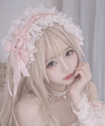 almo（アルモ）の「【Bls】【ZA】【Bling Leads】編み上げレース ヘッドドレス(BL)（その他ヘアアクセサリー）」